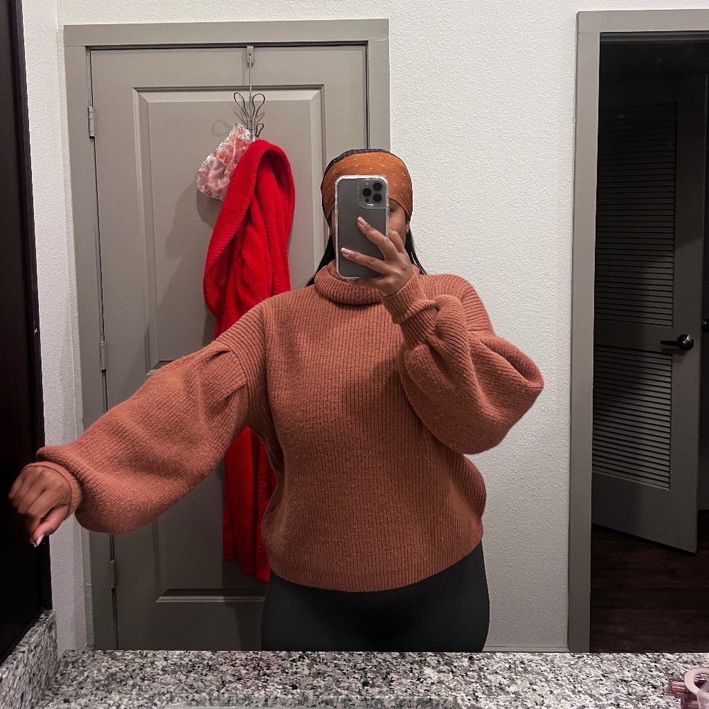 PLT Cowl Neck Flare Sweater
